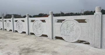 石嘴山芝麻白河道栏杆 石材栏杆