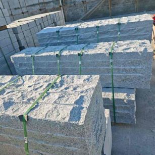 石嘴山芝麻白自然面整石 坐凳