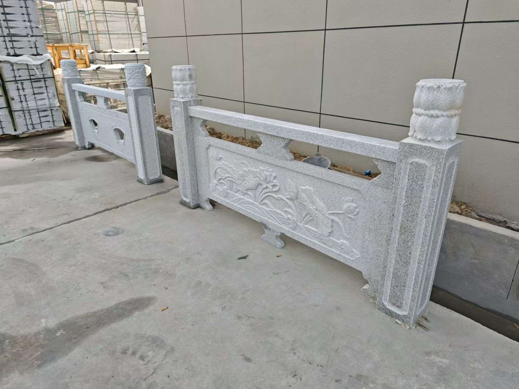 石嘴山芝麻白河道栏杆 石材栏杆