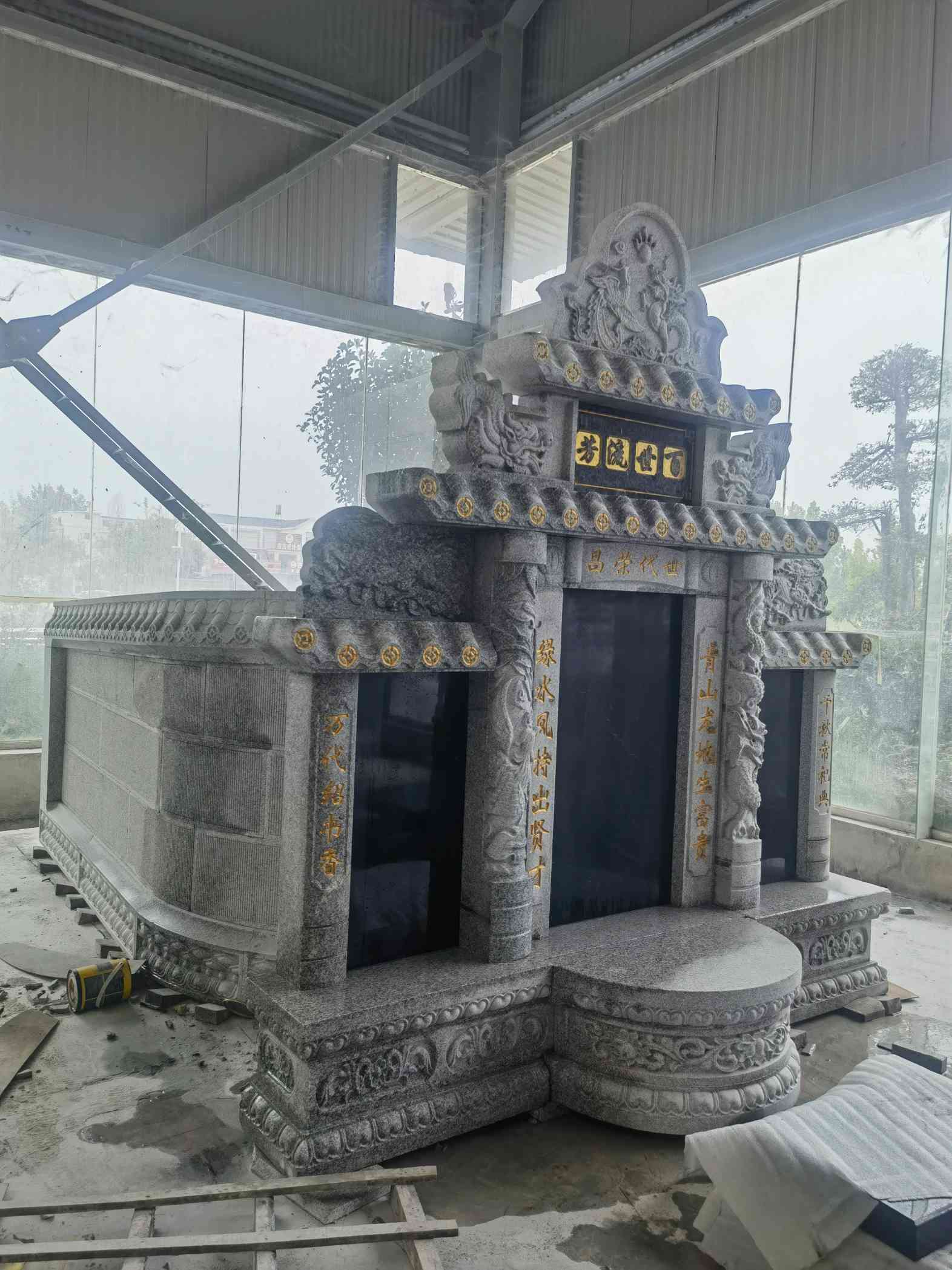 石嘴山套墓 墓碑 围坟石 异形定制